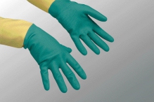 Перчатки резиновые усиленные L.зел/желт.