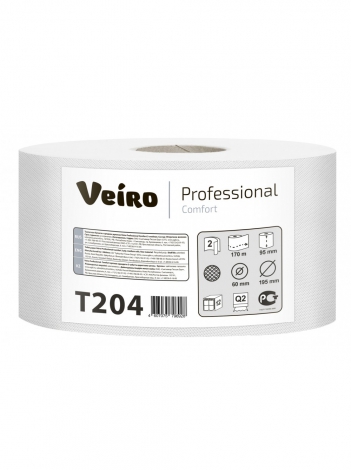 Туалетная бумага Veiro Professional в рулонах 170м, 2сл/12 Comfort